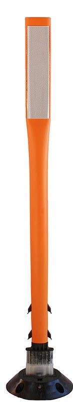 AccuformNMC FBS Traffic Delineator Posts w/ Reflective Stickers, Surface Mount, Flat Top