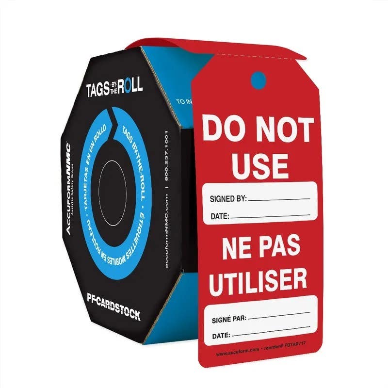 AccuformNMC FBTAR717 Tags By-The-Roll, Do Not Use, PF-Cardstock, 100/Roll