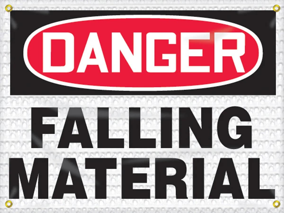AccuformNMC FMB OSHA Danger High Wind Safety Sign, Falling Material