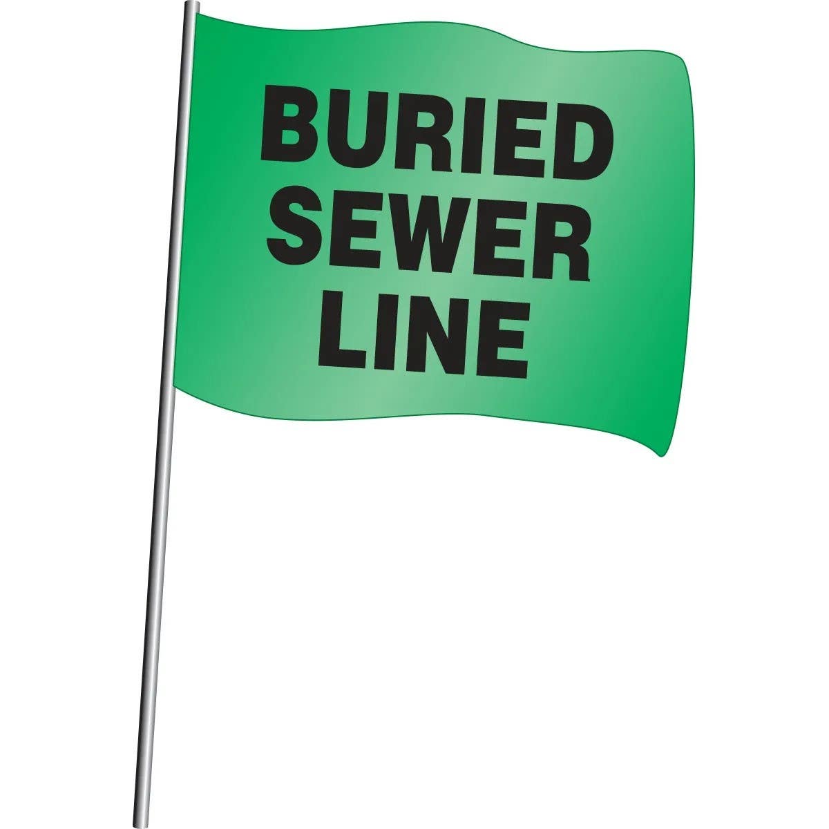 AccuformNMC FMF805 Pre-Printed Marking Flags, Buried Sewer Line, 100/Pk