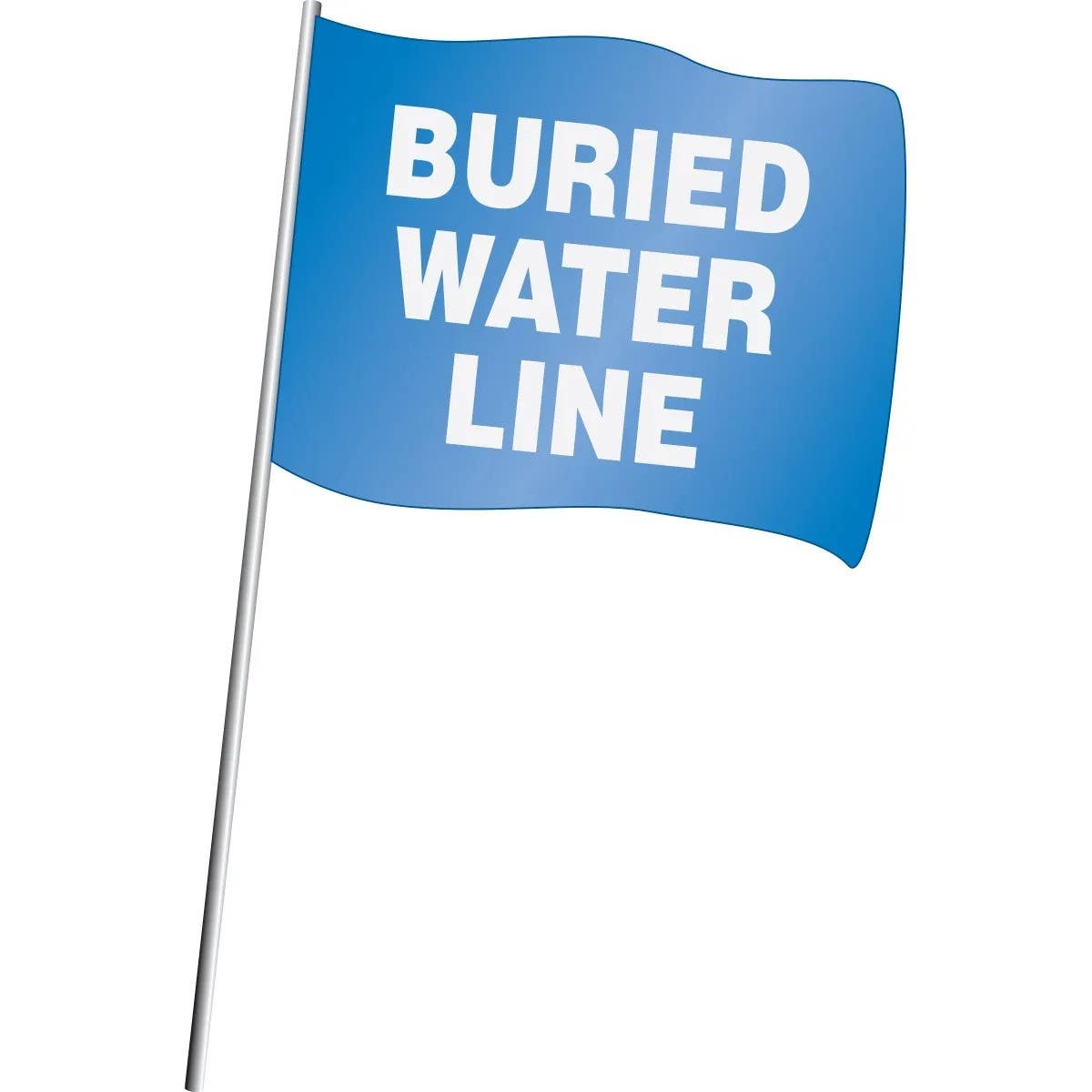 AccuformNMC FMF811 Pre-Printed Marking Flag, Buried Water Line, 100/Pk