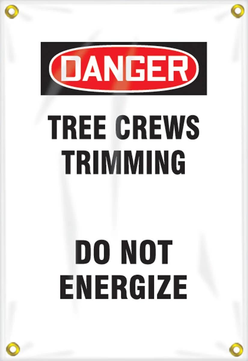 AccuformNMC FMG106 OSHA Danger Utility Pole Wrap, Tree Crews Trimming, Do Not Energize, 18" H x 12" W