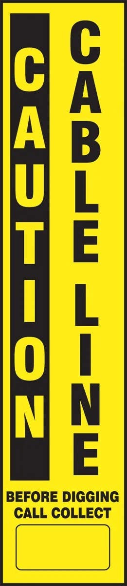 AccuformNMC FMK338 Utility Line-Marking Label Only, Caution Telephone Line, Adhesive Dura-Vinyl, 14" H x 3" W