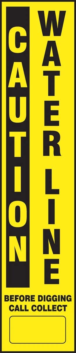 AccuformNMC FMK Utility Line-Marking Label, Caution, Water Line, 66" H x 3-1/8" W