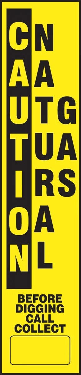 AccuformNMC FMK Utility Line-Marking Label, Caution, Natural Gas, 66" H x 3-1/8" W