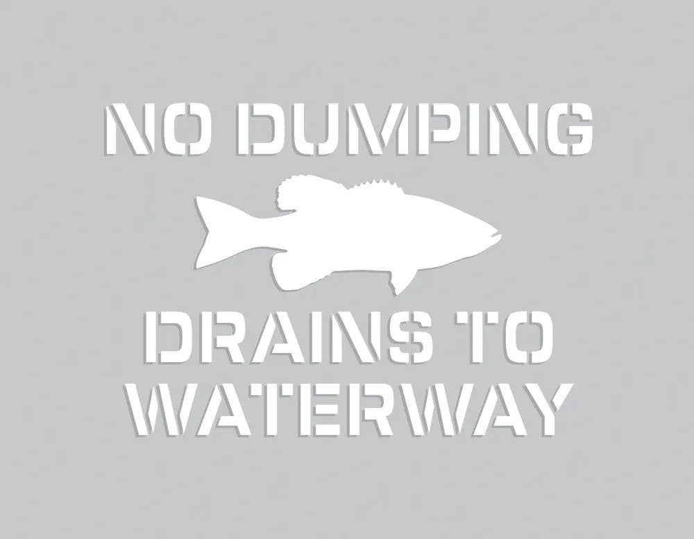 AccuformNMC FMS300 Message Stencil, No Dumping Drains To Waterway