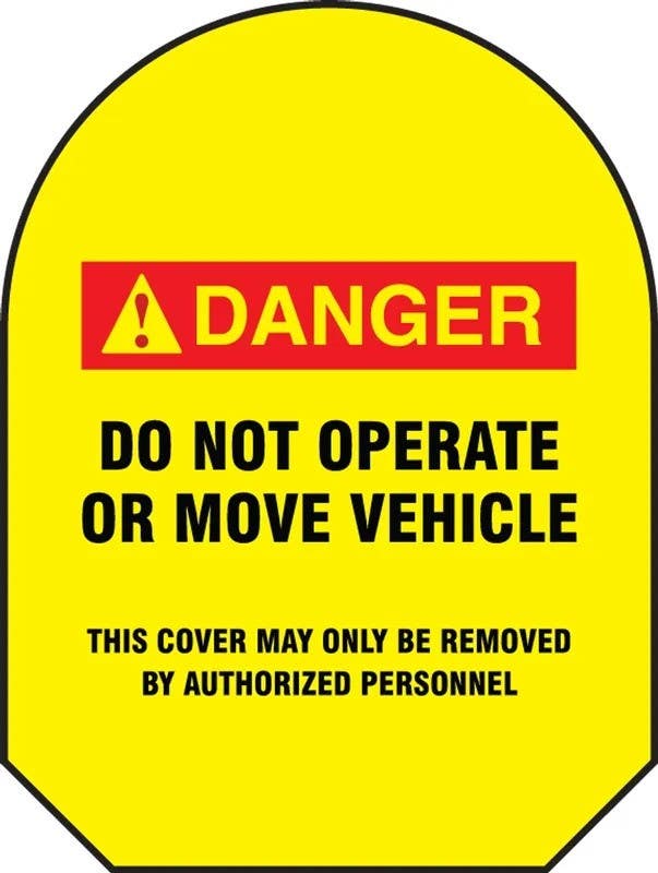 AccuformNMC FOM100 Mirror Awareness Guards, Danger, Do Not Operate Or Move Vehicle, 2/Pair