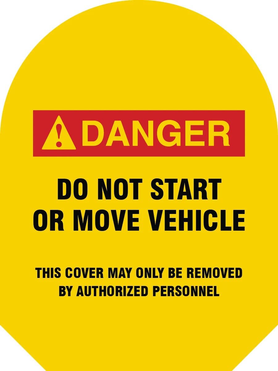 AccuformNMC FOM102 Mirror Awareness Guards, Danger, Do Not Start Or Move Vehicle, 2/Pair