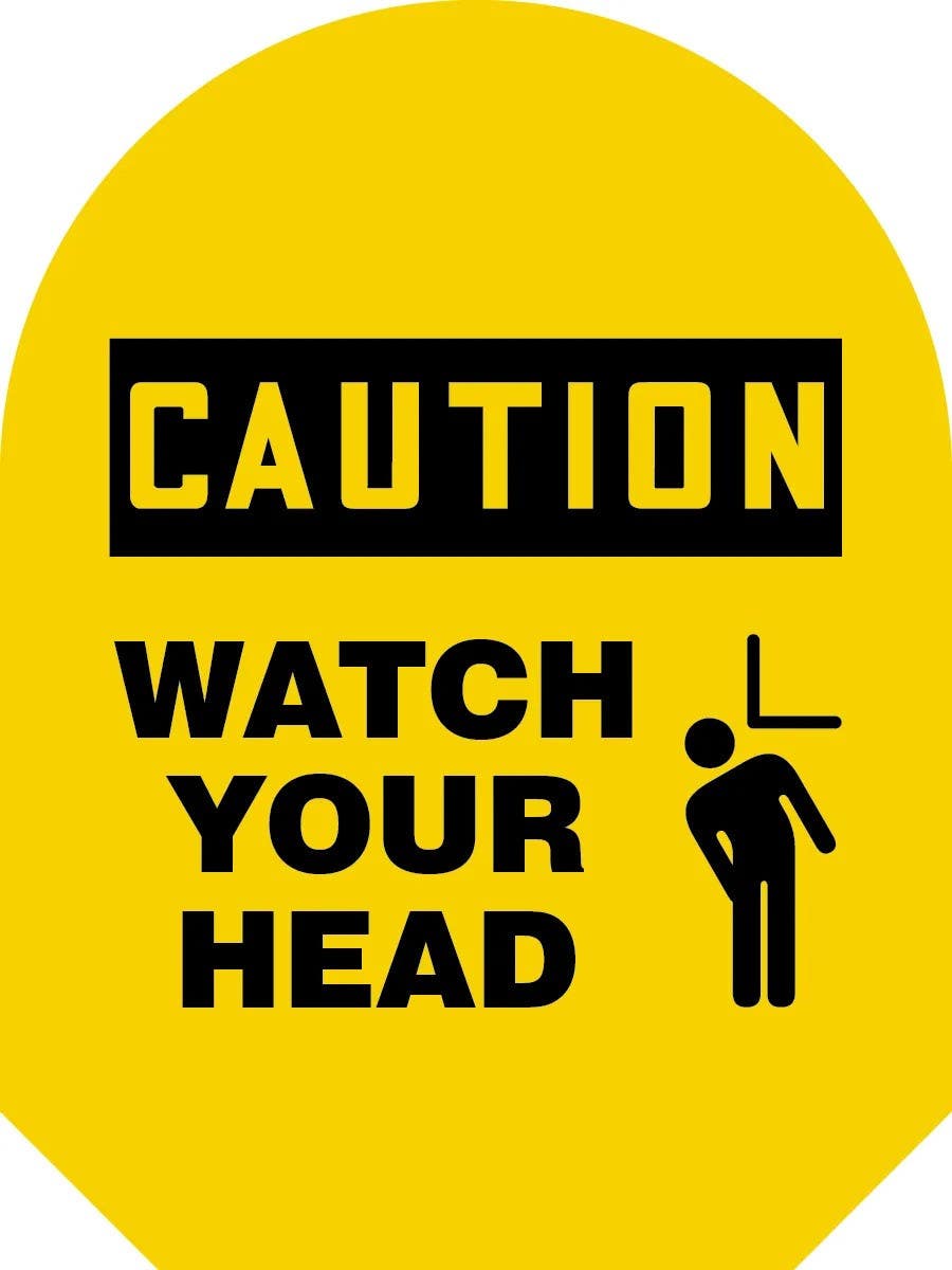 AccuformNMC FOM110 Mirror Awareness Guards, Caution, Watch Your Head, 2/Pair