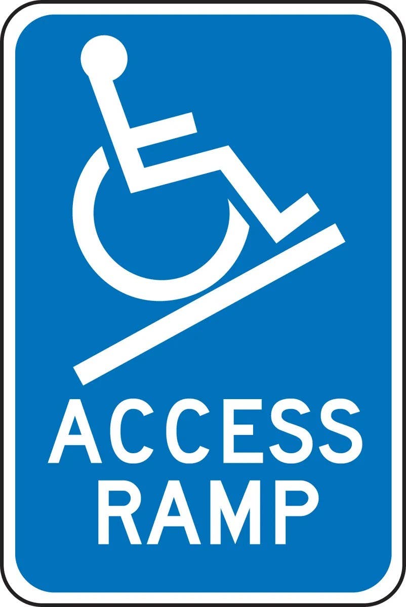 AccuformNMC FRA131RA Federal Sign, Access Ramp, Engineer Grade Reflective Aluminum (.080), 18" H x 12" W