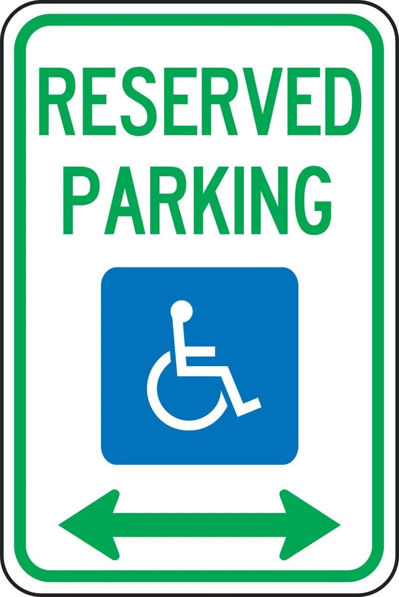AccuformNMC FRA146RA Federal Sign, Reserved Parking (Double Arrow), Engineer Grade Reflective Aluminum (.080), 18" H x 12" W
