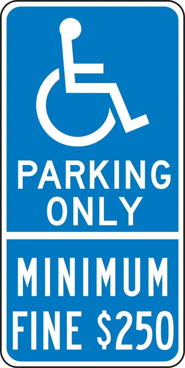 AccuformNMC FRA170RA Handicapped Parking Sign, California, Engineer Grade Reflective Aluminum (.080), 24" H x 12" W