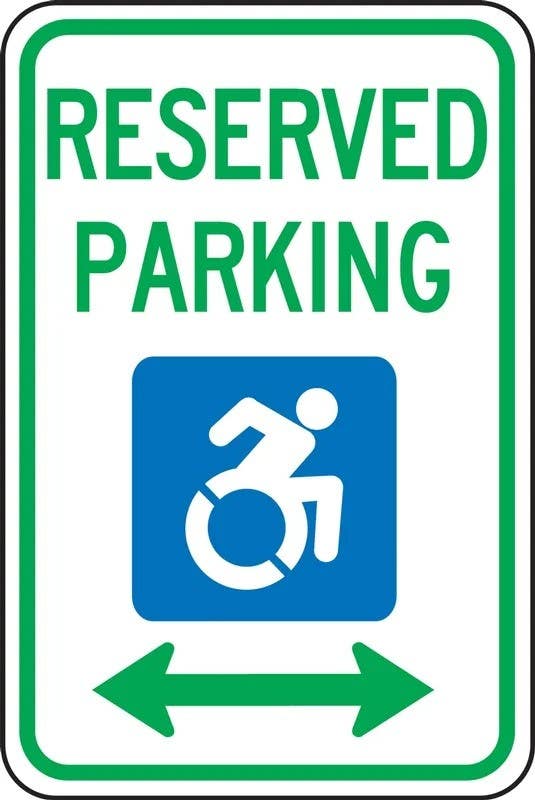 AccuformNMC FRA177RA New York State Specific Handicapped Parking Sign, Reserved Parking, Reflective Dura-Aluminum