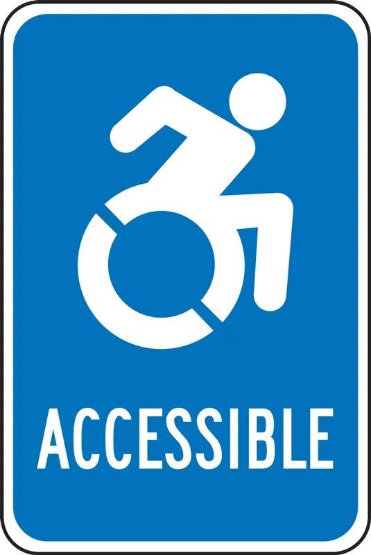 AccuformNMC FRA179RA New York State Specific Handicapped Parking Sign, Accessible, Reflective Dura-Aluminum, 18" H x 12" W