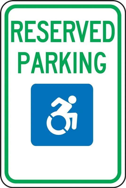 AccuformNMC FRA181RA New York State Specific Handicapped Parking Sign, Reserved Parking, Reflective Dura-Aluminum