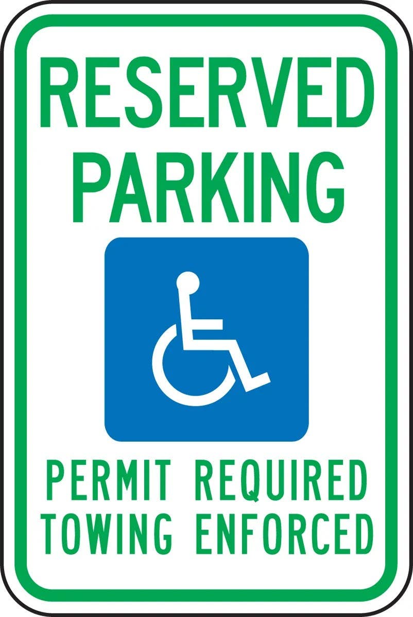 AccuformNMC FRA187RA State Specific ADA Access, Reserved Parking, Engineer Grade Reflective Aluminum (.080), 18" H x 12" W