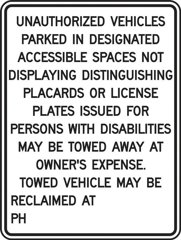 AccuformNMC FRA189RA State Specific ADA Access, Engineer Grade Reflective Aluminum (.080), 24" H x 18" W
