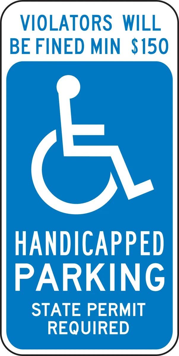 AccuformNMC FRA190RA State Specific ADA Access, Handicapped Parking, Engineer Grade Reflective Aluminum (.080), 24" H x 12" W