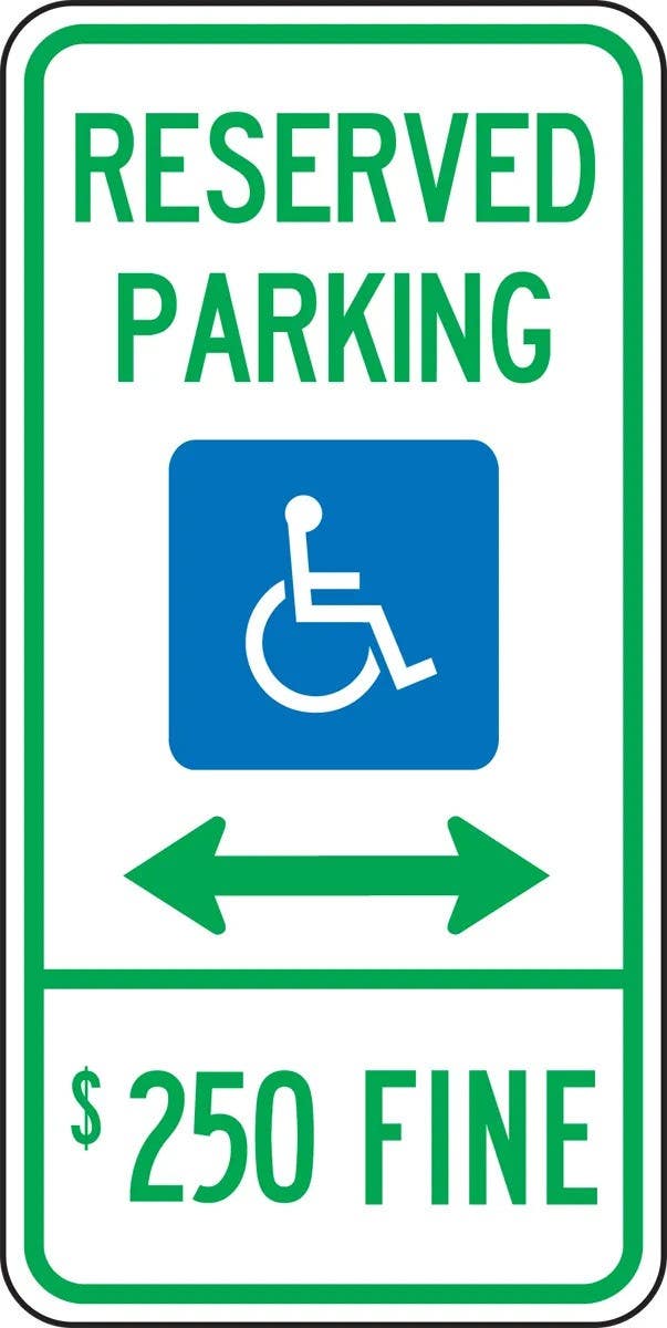 AccuformNMC FRA197RA State Specific ADA Access, Reserved Parking, Engineer Grade Reflective Aluminum (.080), 24" H x 12" W