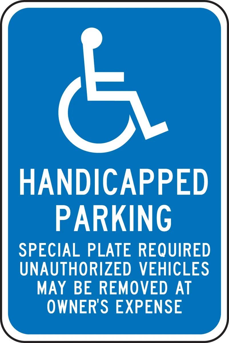 AccuformNMC FRA198RA State Specific ADA Access, Handicapped Parking, Engineer Grade Reflective Aluminum (.080), 18" H x 12" W