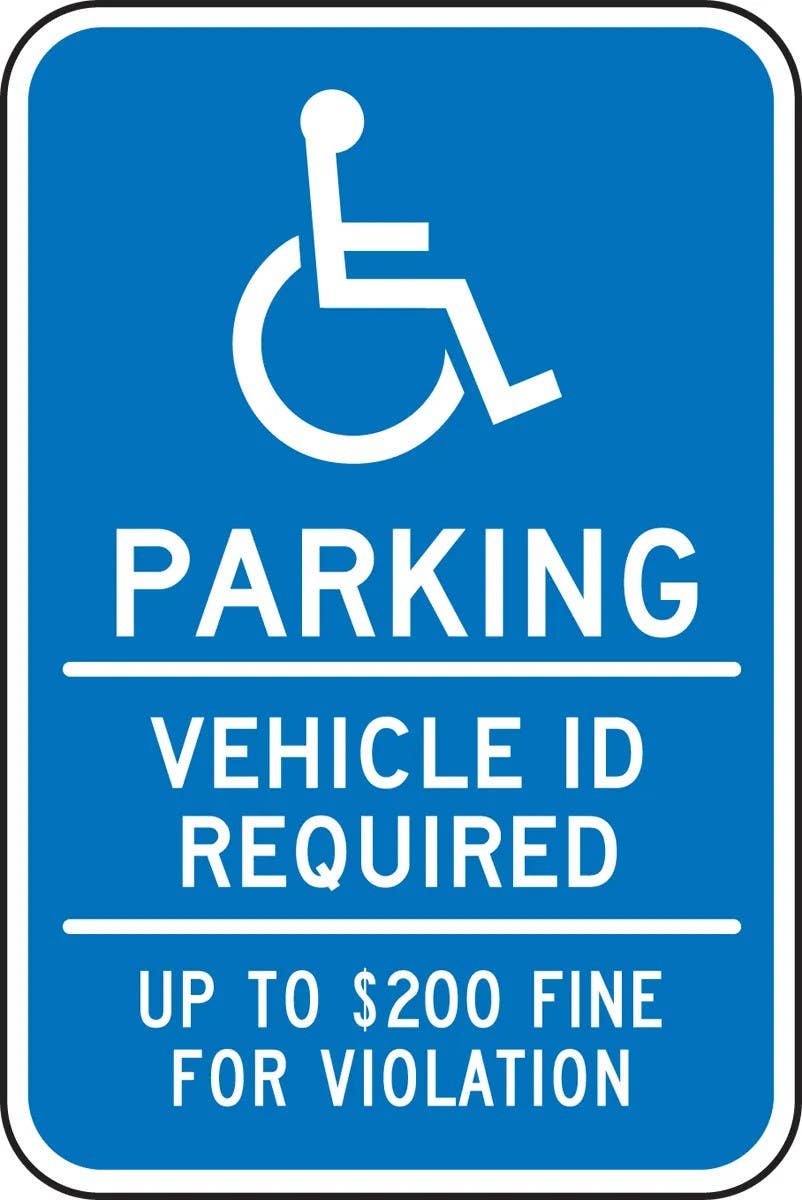 AccuformNMC FRA201RA Parking Sign, Parking, Vehicle ID Required…, Engineer Grade Reflective Aluminum (.080), 18" H x 12" W