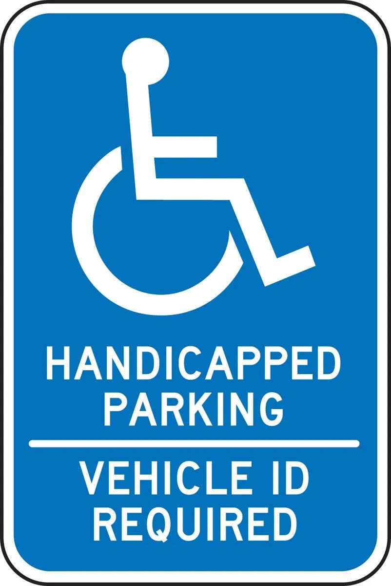 AccuformNMC FRA202RA State Specific ADA Access, Handicapped Parking, Engineer Grade Reflective Aluminum (.080), 18" H x 12" W
