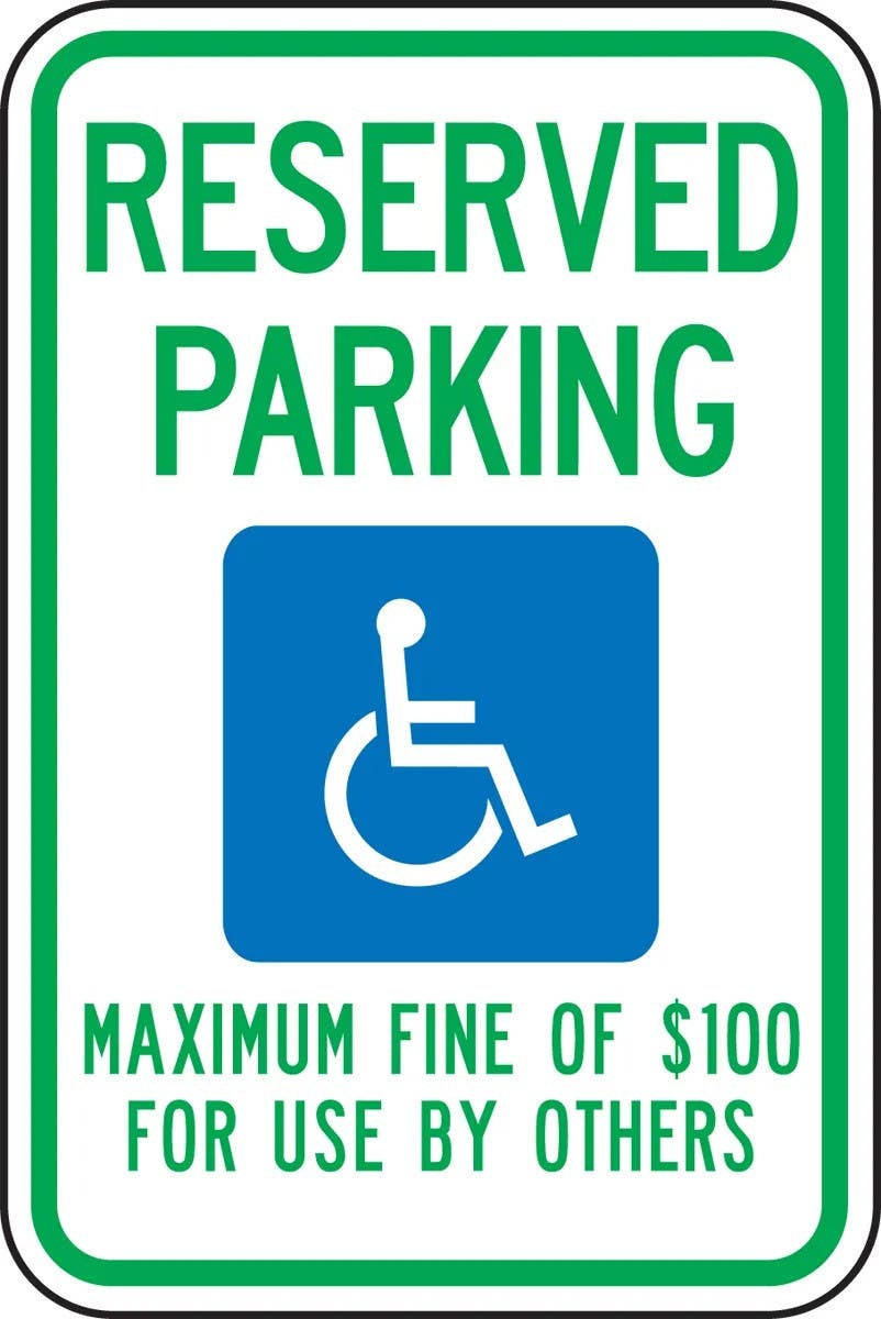 AccuformNMC FRA204RA State Specific ADA Access, Reserved Parking, Engineer Grade Reflective Aluminum (.080), 18" H x 12" W