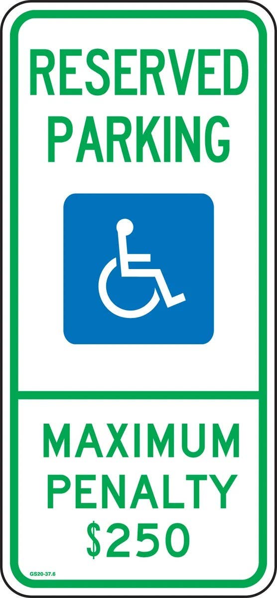 AccuformNMC FRA206RA State Specific ADA Access, Reserved Parking, Engineer Grade Reflective Aluminum (.080), 26" H x 12" W