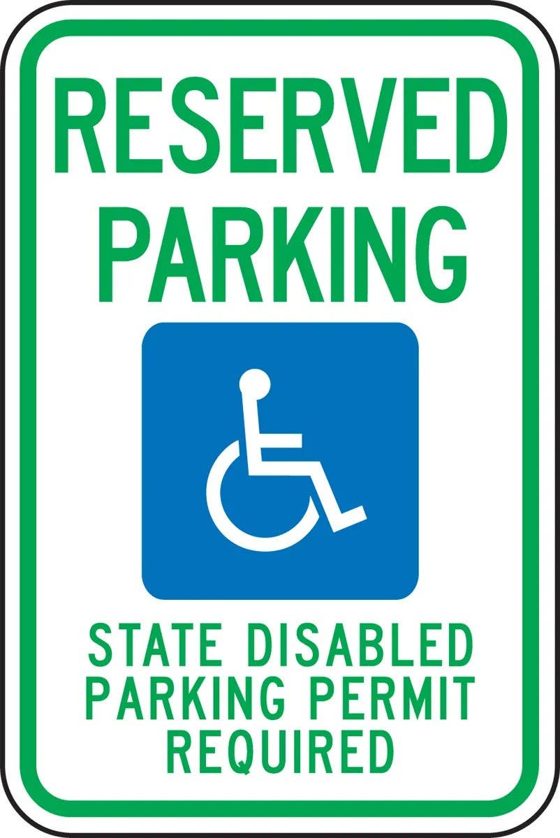 AccuformNMC FRA212RA State Specific ADA Access, Reserved Parking, Engineer Grade Reflective Aluminum (.080), 18" H x 12" W