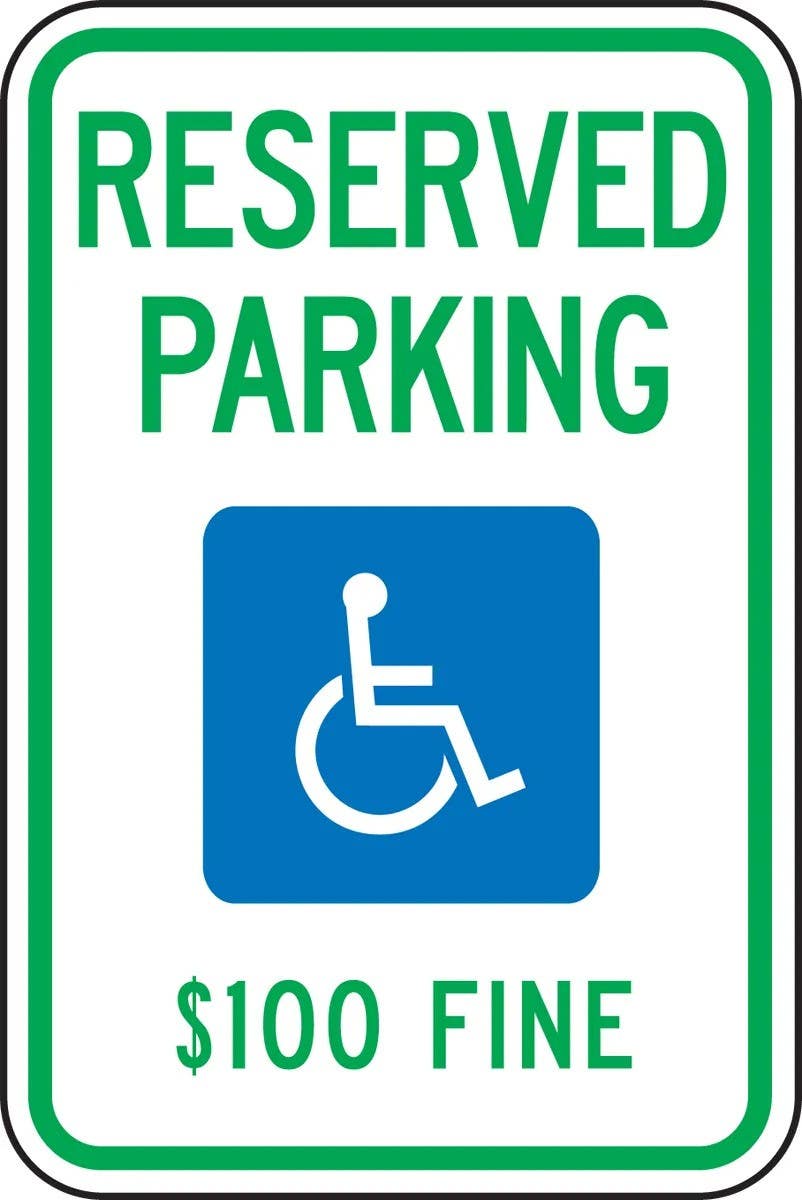 AccuformNMC FRA214RA State Specific ADA Access, Reserved Parking, Engineer Grade Reflective Aluminum (.080), 18" H x 12" W