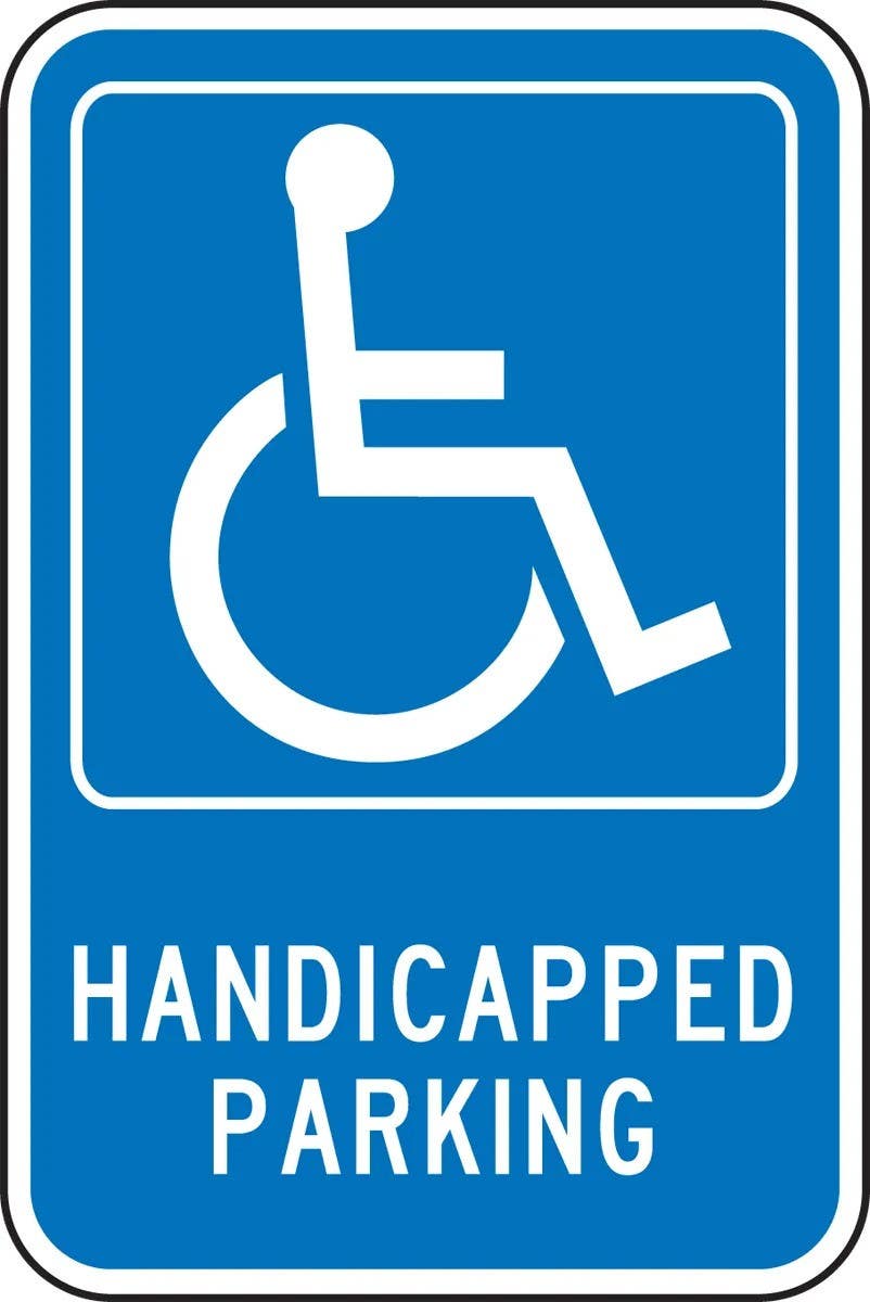 AccuformNMC FRA Federal Parking Sign, Handicapped Parking (With Symbol), Engineer Grade Reflective Aluminum (.080)