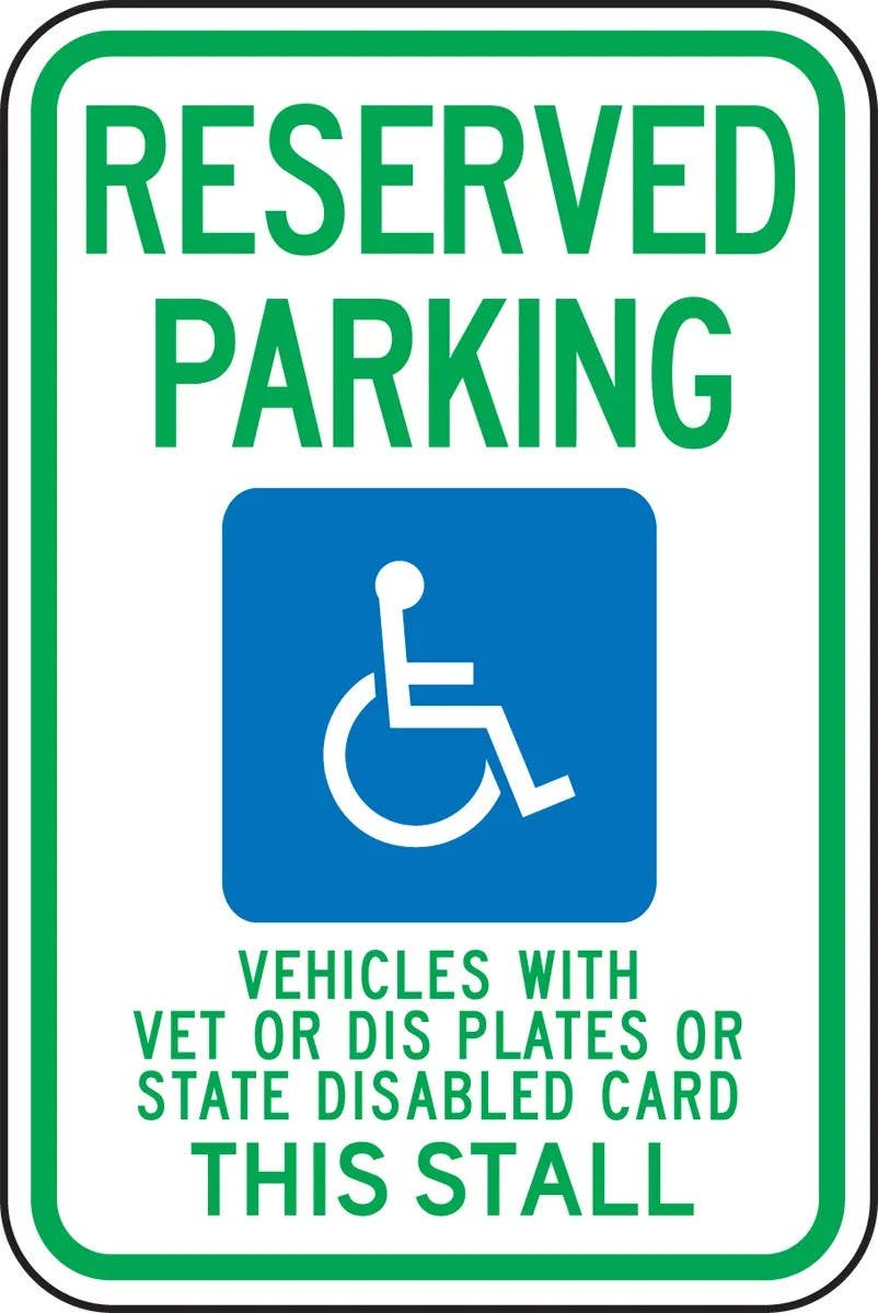 AccuformNMC FRA215RA State Specific Handicapped Parking Sign, Reserved Parking (Wisconsin), Engineer Grade Reflective Aluminum (.080)