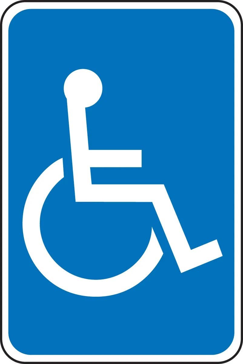 AccuformNMC FRA229RA Federal Parking Sign, Handicapped (Symbol), Engineer Grade Reflective Aluminum (.080), 18" H x 12" W