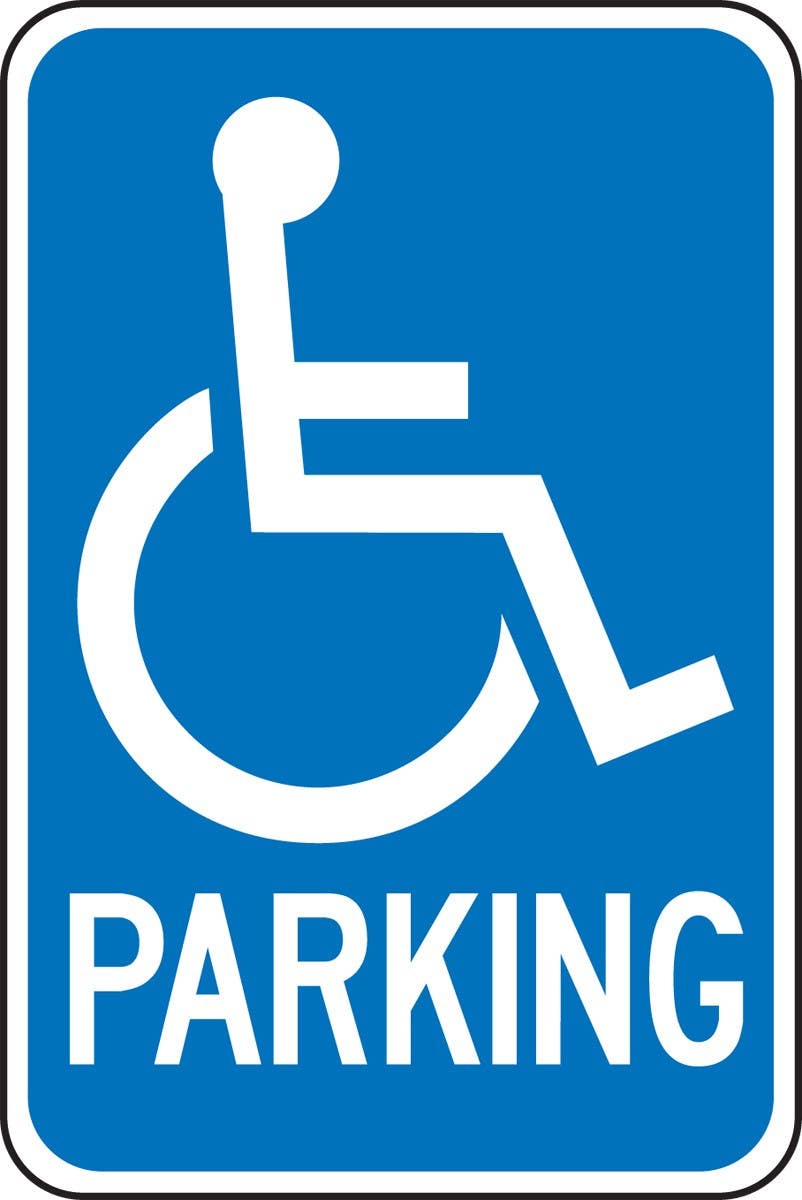 AccuformNMC FRA232RA Federal Parking Sign, (Handicapped) Parking, Engineer Grade Reflective Aluminum (.080), 18" H x 12" W