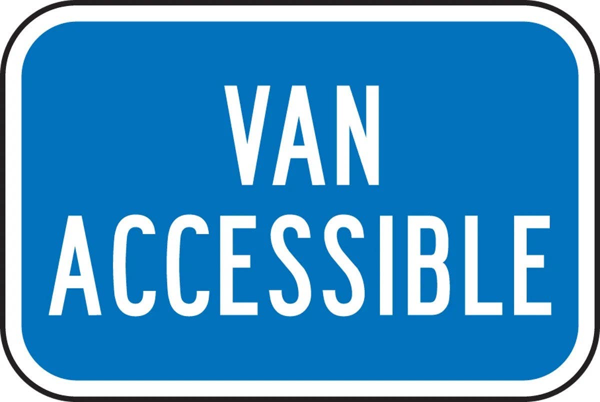 AccuformNMC FRA239RA Supplemental Sign, Van Accessible, Engineer Grade Reflective Aluminum (.080), 8" x 12"