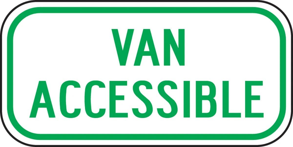 AccuformNMC FRA247RA Supplemental Sign, Van Accessible, Engineer Grade Reflective Aluminum (.080), 6" H x 12" W