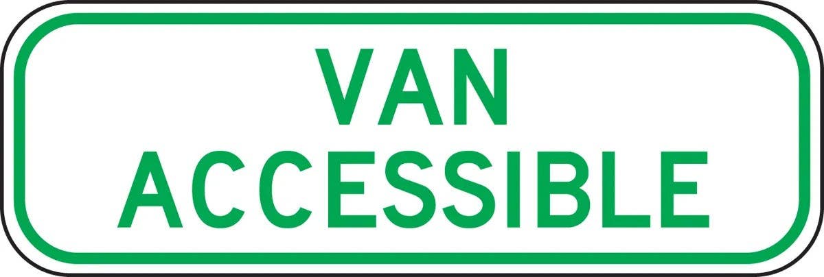 AccuformNMC FRA248RA Supplemental Sign, Van Accessible, Engineer Grade Reflective Aluminum (.080), 6" H x 18" W