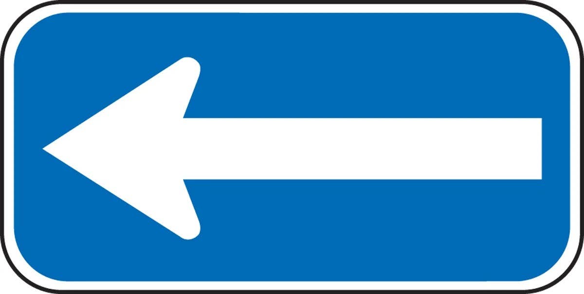 AccuformNMC FRA253RA Supplemental Sign, Left Arrow, Engineer Grade Reflective Aluminum (.080), 6" H x 12" W