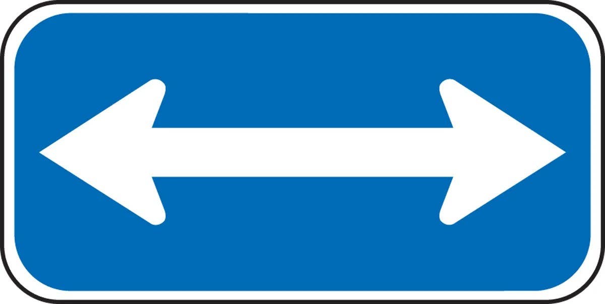 AccuformNMC FRA254RA Supplemental Sign, Double Arrow, Engineer Grade Reflective Aluminum (.080), 6" H x 12" W