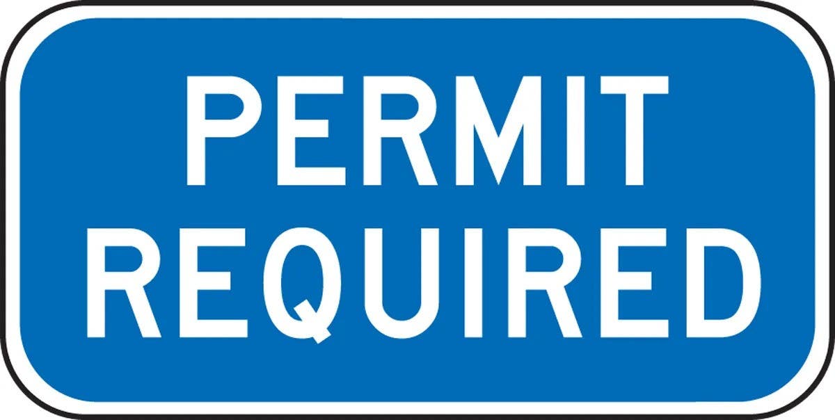 AccuformNMC FRA256RA Supplemental Sign, Permit Required, Engineer Grade Reflective Aluminum (.080), 6" H x 12" W