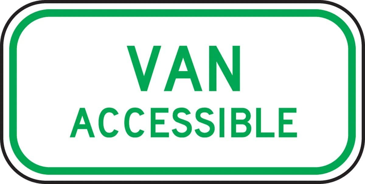 AccuformNMC FRA259RA Supplemental ADA Parking Sign, Van Accessible, Engineer Grade Reflective Aluminum (.080), 6" H x 12" W
