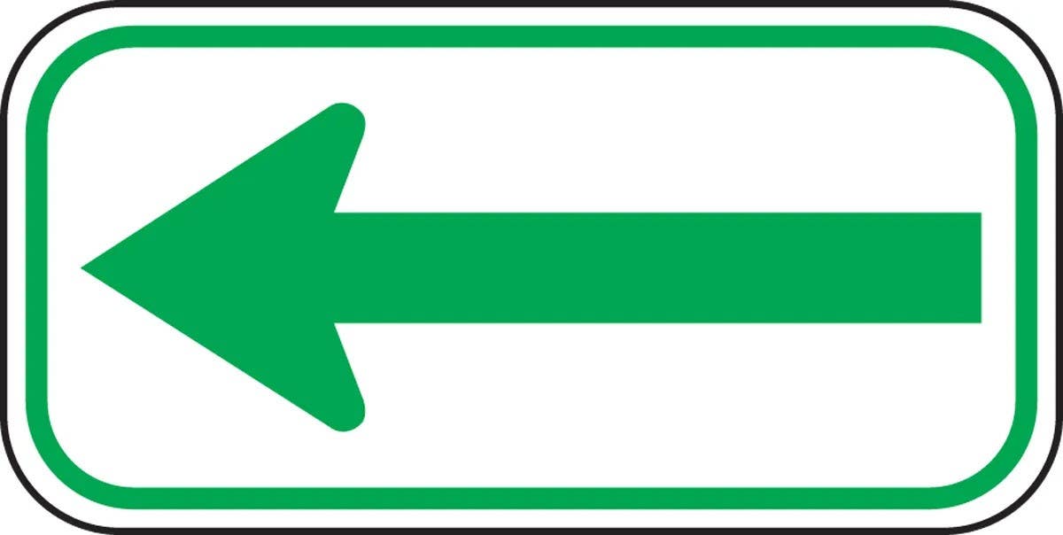 AccuformNMC FRA260RA Supplemental Sign, Left Arrow, Engineer Grade Reflective Aluminum (.080), 6" H x 12" W