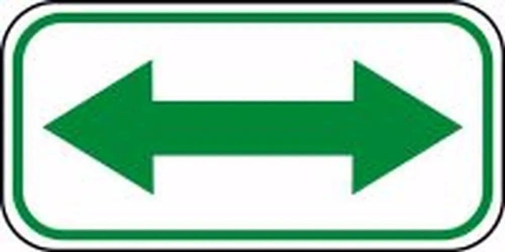 AccuformNMC FRA261RA Reflective Double Arrow Sign, Engineer Grade Reflective Aluminum (.080), 6" H x 12" W