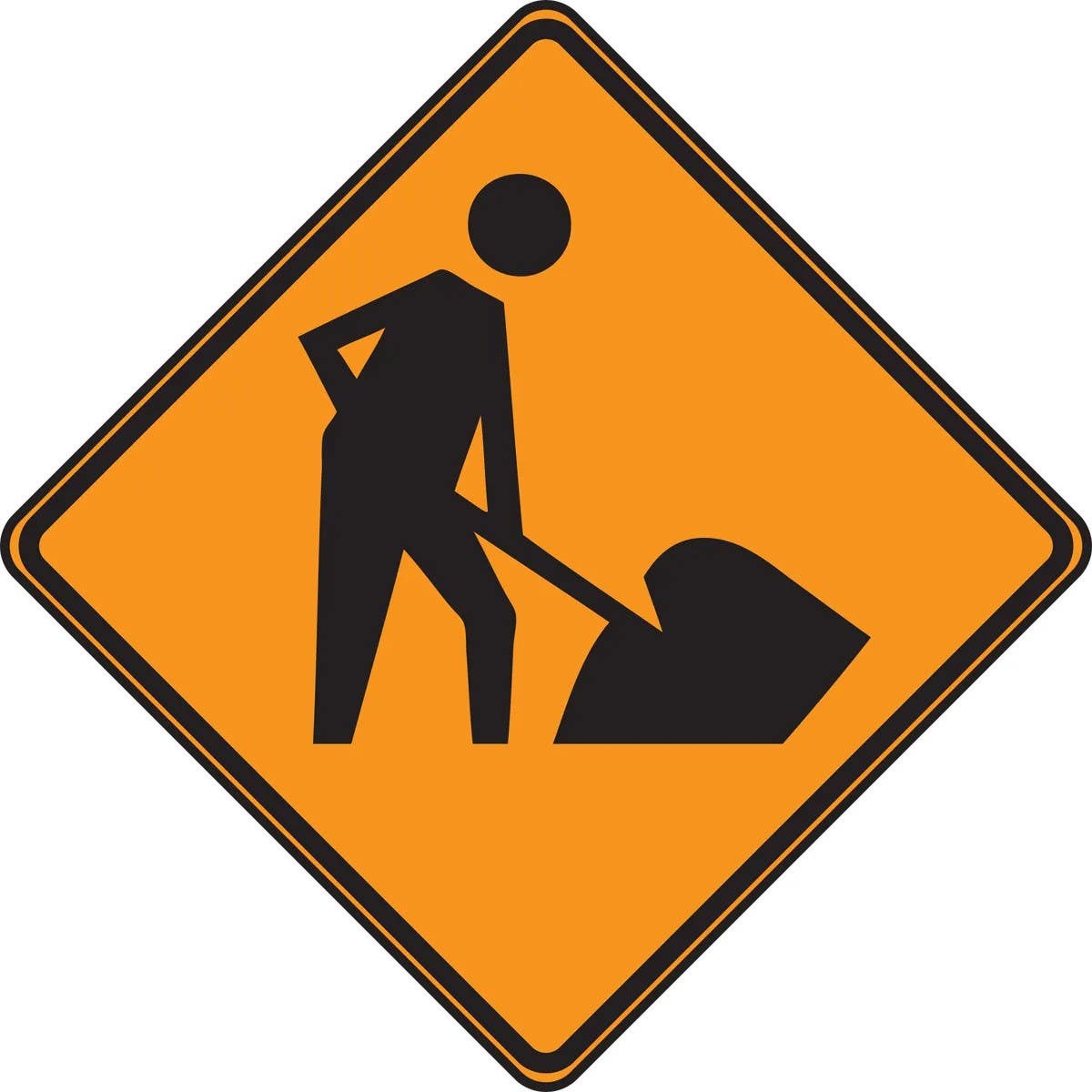 AccuformNMC FRC210 Canadian Construction Sign, Construction Symbol, 30" x 30"