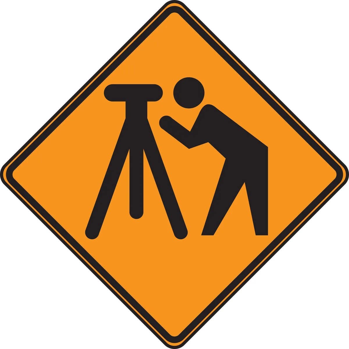 AccuformNMC FRC212 Canadian Construction Sign, Surveyor, 30" x 30"