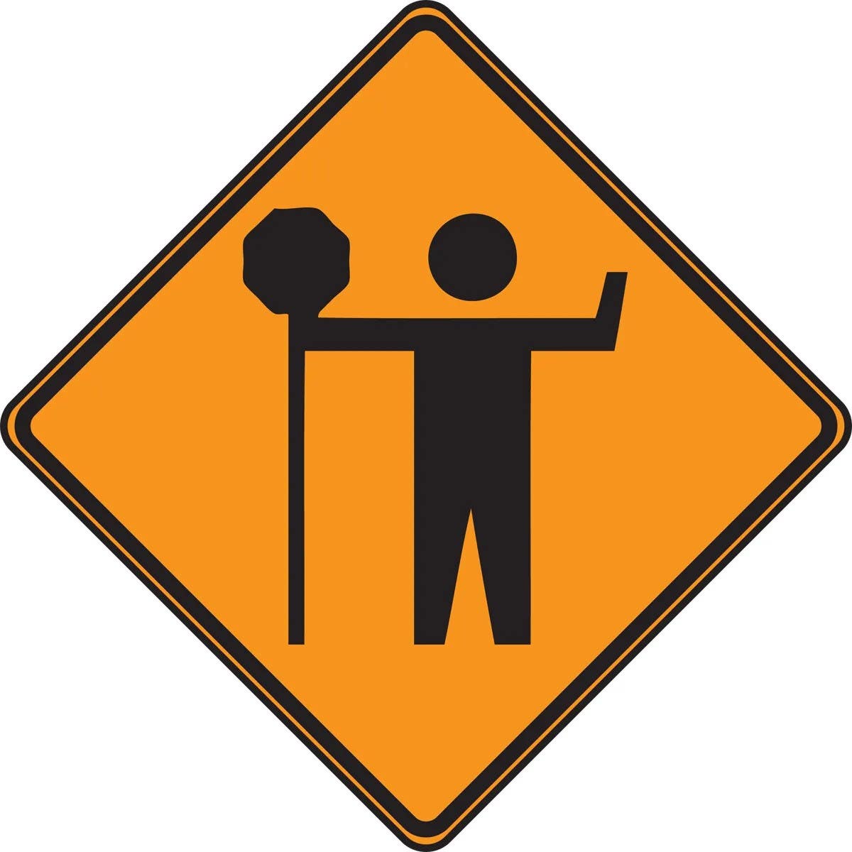 AccuformNMC FRC214 Canadian Construction Sign, Stop, 30" x 30"