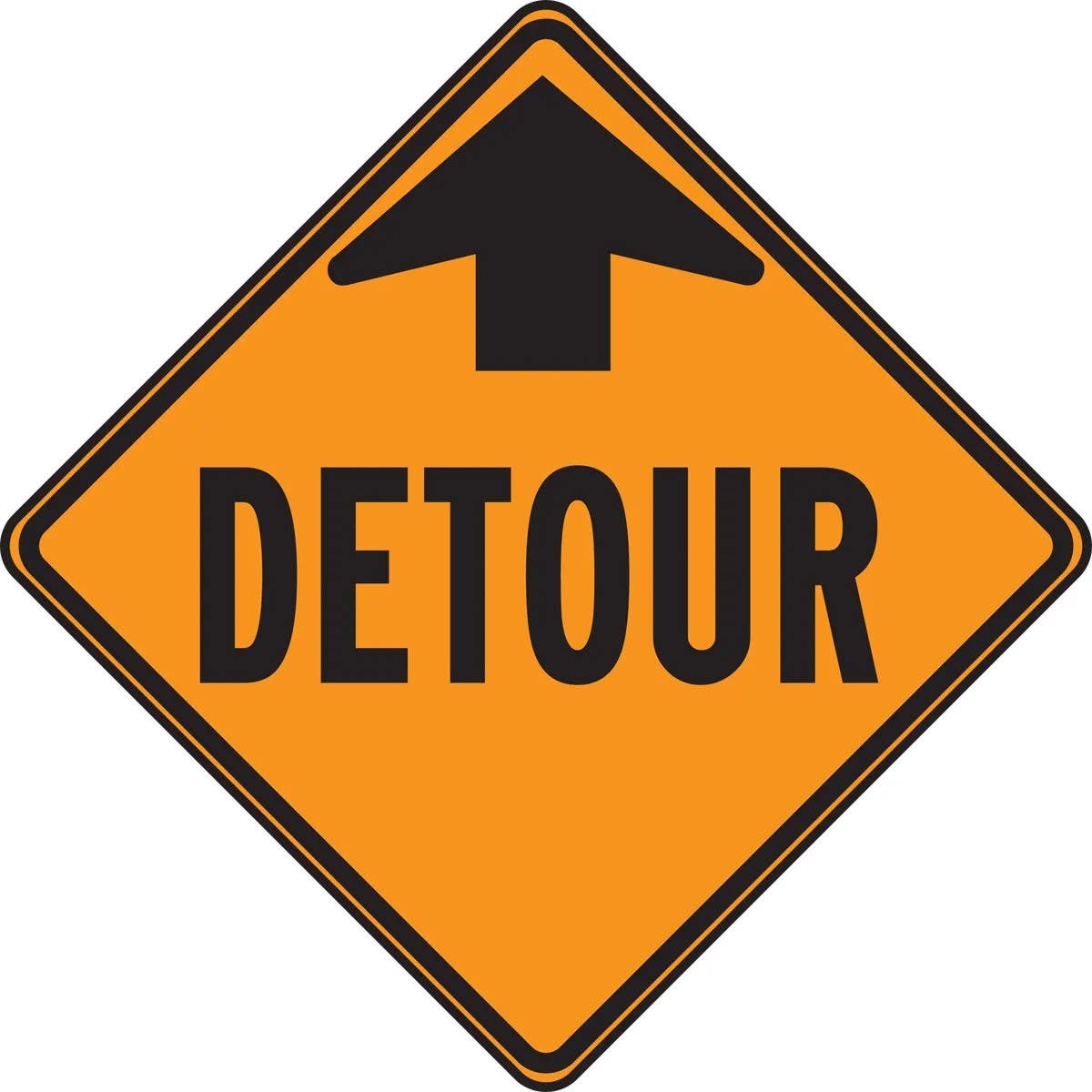 AccuformNMC FRC216 Canadian Construction Sign, Detour, 30" x 30"