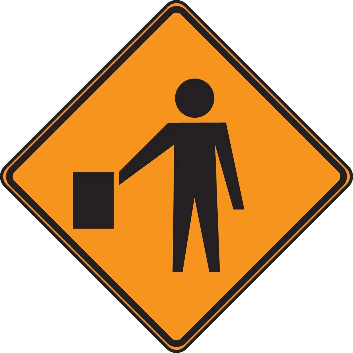 AccuformNMC FRC218 Canadian Construction Sign, Flagger, 30" x 30"
