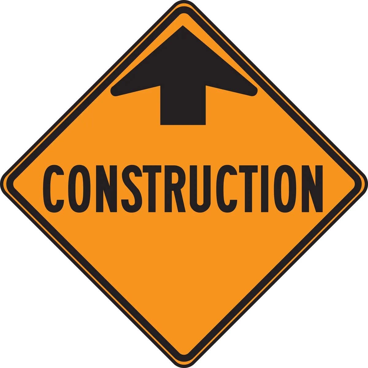 AccuformNMC FRC220 Canadian Contruction Sign, Construction Ahead, 30" x 30"