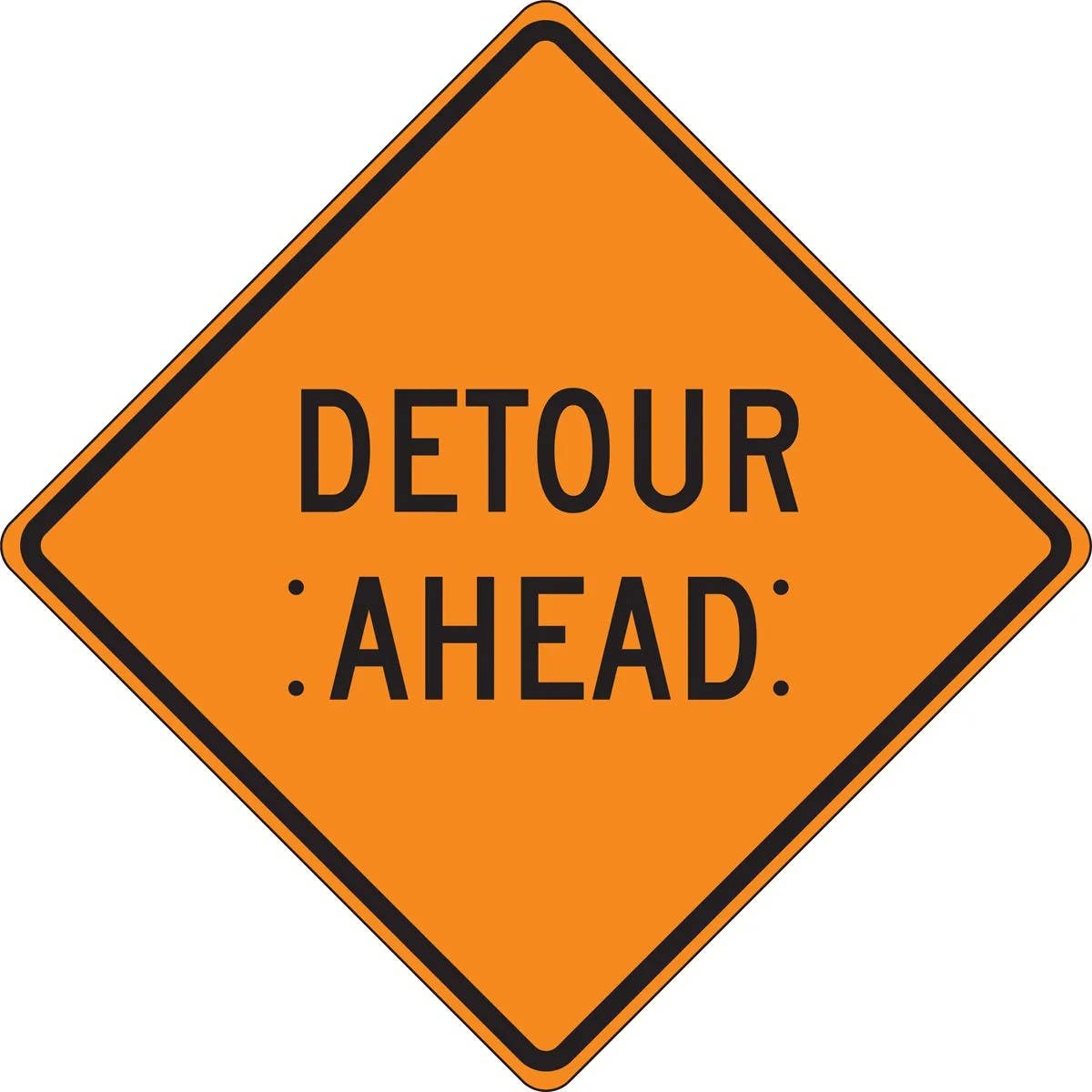 AccuformNMC FRC Roll-Up Construction Sign, Detour Ahead